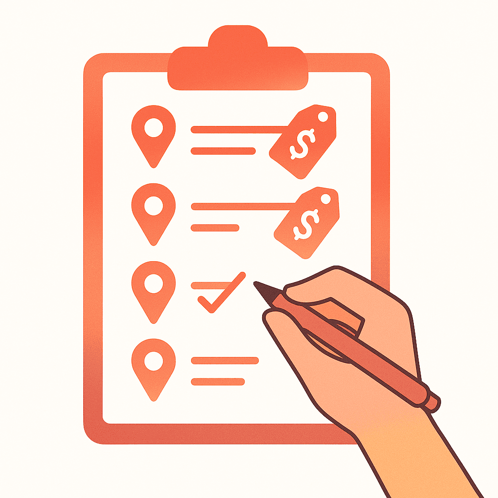 Spot list with price