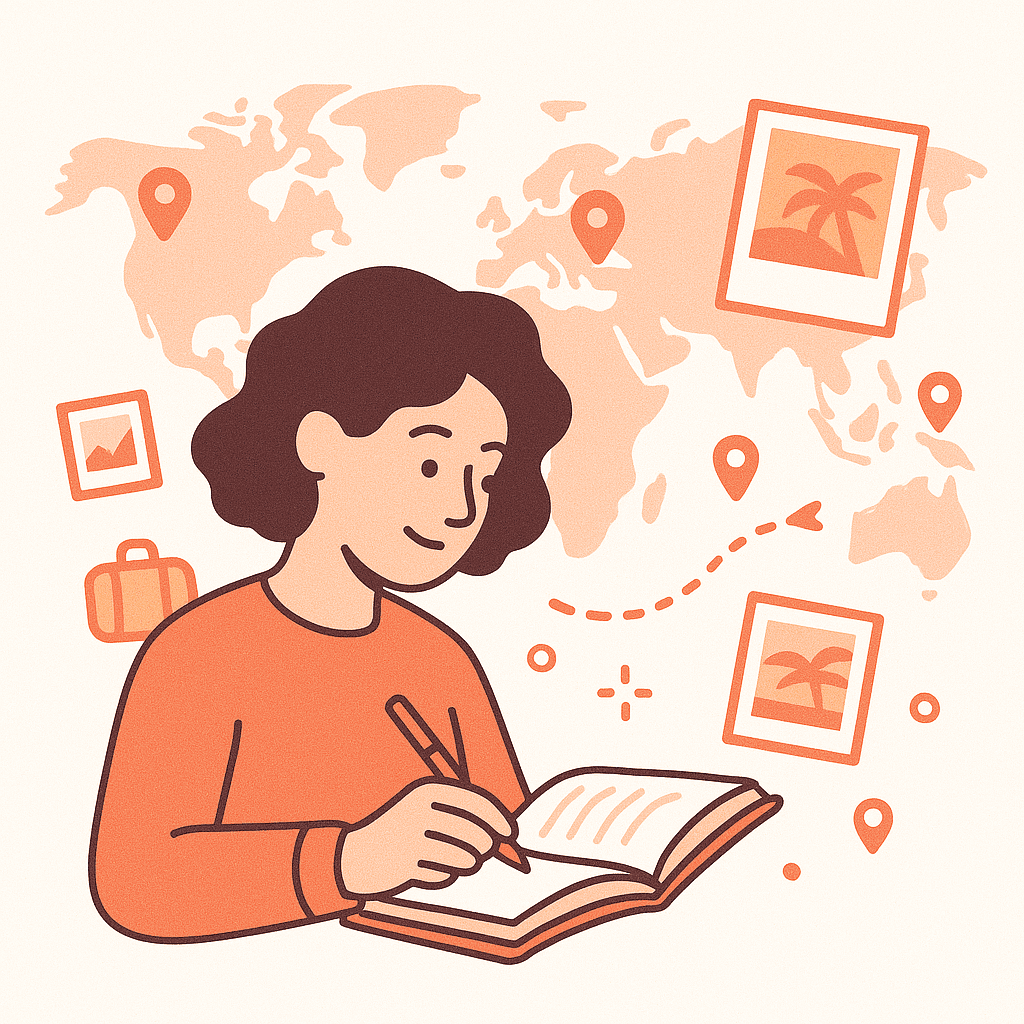 Creator writing a travel guide